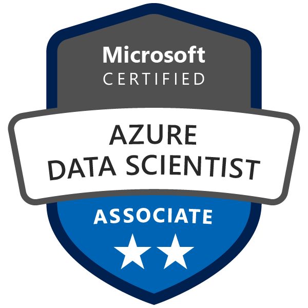 Certification badge for Azure Data Scientist Associate