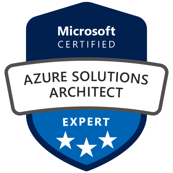 Certification badge for Azure Solutions Architect Expert